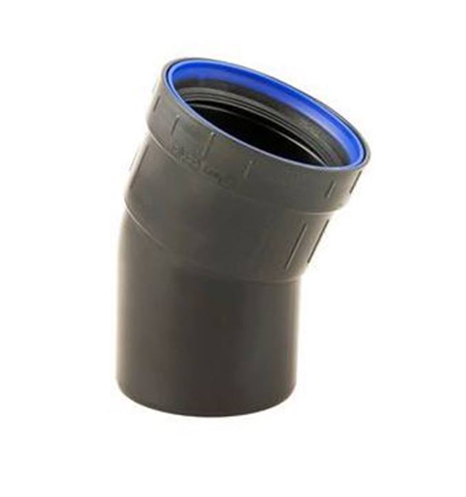 Dyka PP afvoer bocht 30° zwart manchet/spie