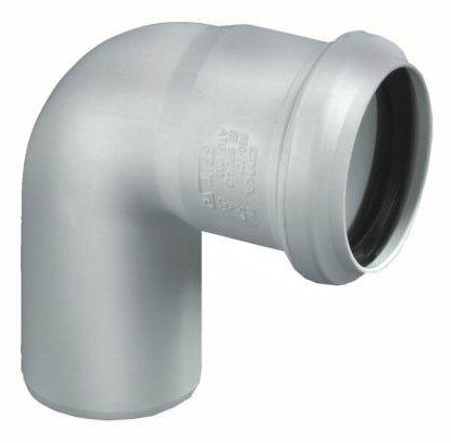 Dyka PP afvoer bocht 90° wit manchet/spie