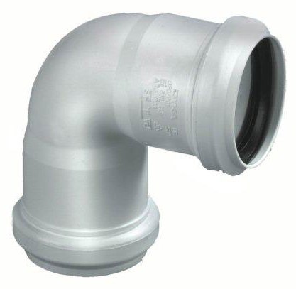 Dyka PP afvoer bocht 90° wit 2x manchet