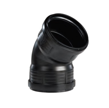 Pipelife PP Master 3 plus geluidsarm, PP bocht 45° 2xmanchet