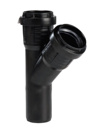 Pipelife PP Master 3 plus geluidsarm, PP T-stuk 45° 2xmanchet/1xspie