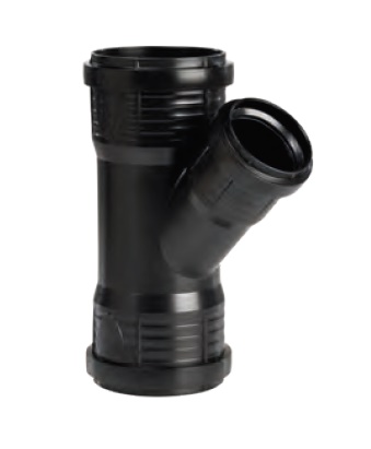 Pipelife PP Master 3 plus geluidsarm, PP verloop T-stuk 45° 3xmanchet