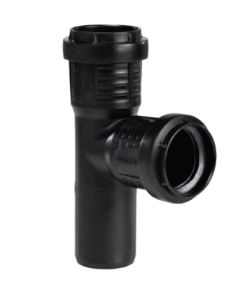 Pipelife PP Master 3 plus geluidsarm, PP verloop T-stuk 87° 2xmanchet/1xspie