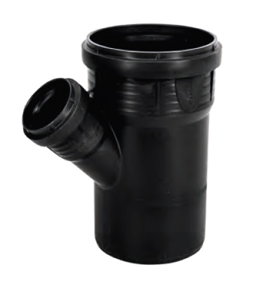 Pipelife PP Master 3 plus geluidsarm, PP verloop T-stuk 45° 2xmanchet/1xspie