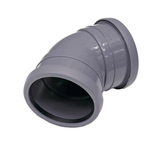 Pipelife Topfit PP bocht 45° 2xmanchet grijs