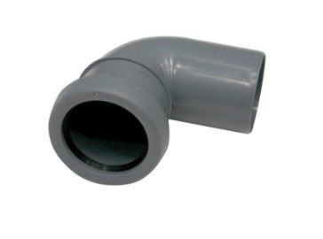 Pipelife Topfit PP bocht 90° manchet/spie grijs