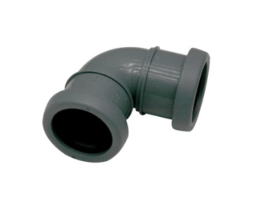 Pipelife Topfit PP bocht 90° 2xmanchet grijs