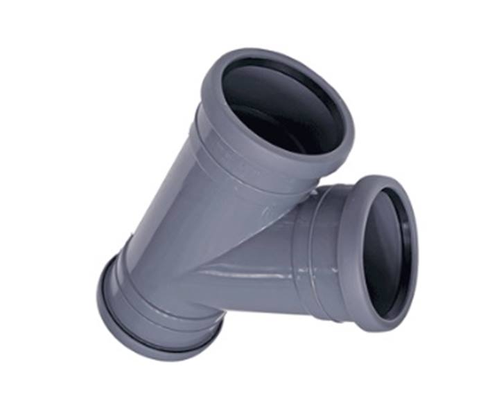 Pipelife Topfit PP T-stuk 45° 3x manchet grijs