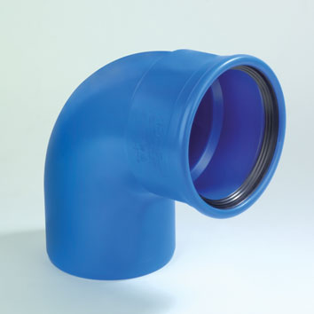 Dyka Sono PVC bocht 87° blauw manchet/spie