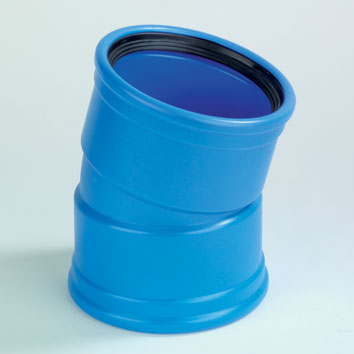 Dyka Sono PVC bocht 15° blauw 2xmanchet
