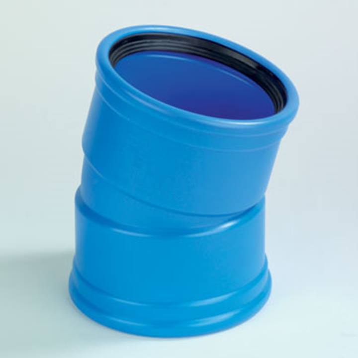 Dyka Sono PVC bocht 15° blauw 2xmanchet