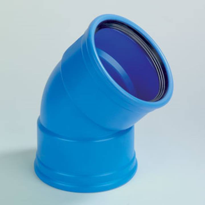 Dyka Sono PVC bocht 45° blauw 2xmanchet