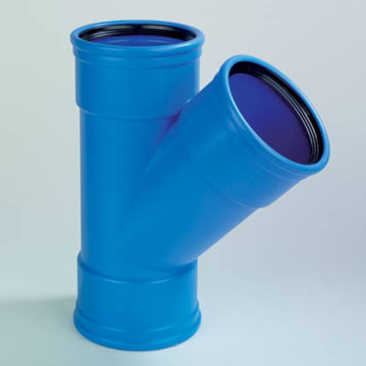 Dyka Sono PVC T-stuk 45° blauw 3xmanchet