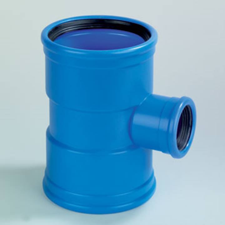 Dyka Sono verloop T-stuk 90° blauw 3xmanchet