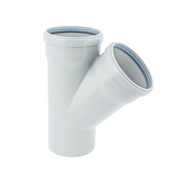Dyka Solydo PP verloop T-stuk SN8 grijs 45° 2MV