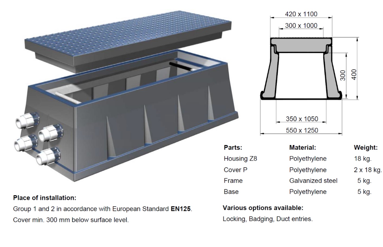 Kabeltrekput Handhole Z8P001
