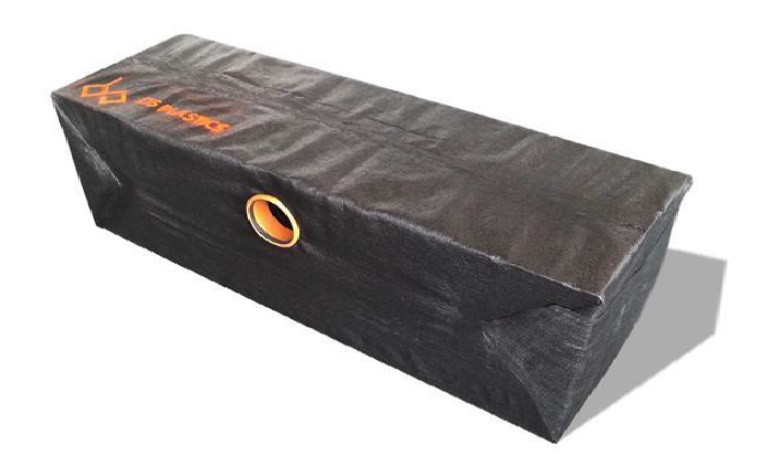 Infiltratiekrat PP 800L incl. geotextiel SG29/29 BONAR
- Maximaal volume: 820 liter
- afmeting: 2400x600x600mm
- Infiltratieoppervlakte:  3,60m2
- 2 x aansluiting 160mm. manchet