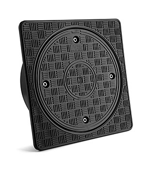 PP Putafdekking 315mm vierkant, dicht model, 365x365mm