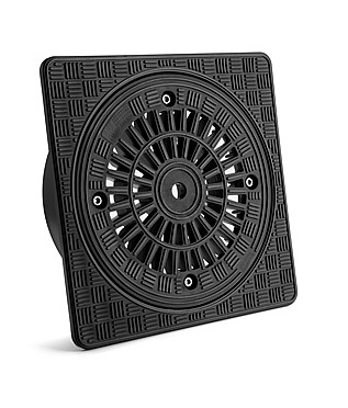 PP Putafdekking 315mm vierkant, gesleufd model, 365x365mm