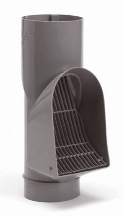 PVC bladscheider voor standleiding grijs