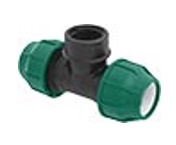 PE knel schroef T-stuk 90° bi Agro groen