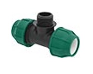 PE knel punt T-stuk 90° bu. Agro groen