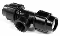 PE knel schroef T-stuk 90° bi.dr. Agri zwart