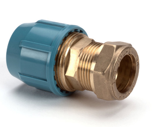 PE knel x messing knel koper recht Unifit