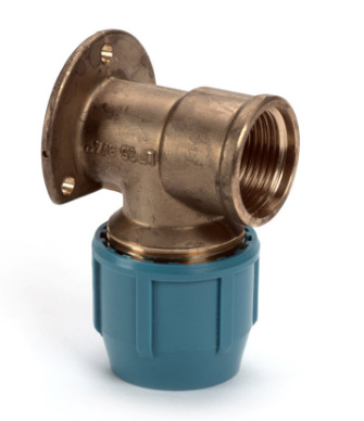 PE knel x messing muurplaat bi.dr. Unifit