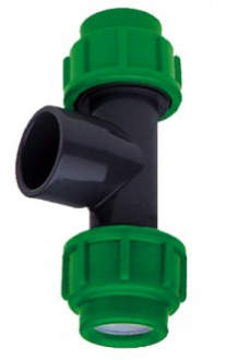 PVC lijm x PE knel T-stuk 90°