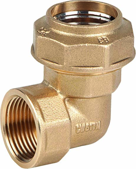 Genebre (0047) Messing PE snijring schroefknie 90° bi.dr.