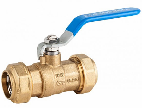 Genebre (3088) Messing PE snijring kogelkraan 2x knel