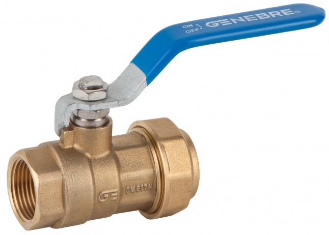 Genebre (3089) Messing PE snijring kogelkraan knel x bi.dr.