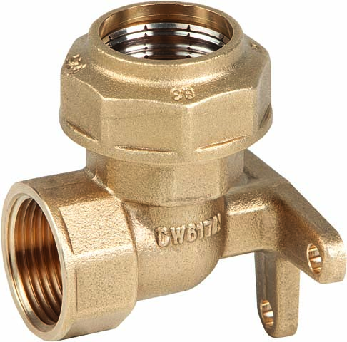 Genebre (0049) Messing PE snijring muurplaat 90° bi.dr.