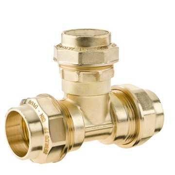 Beulco messing PE T-stuk 90° Kiwa