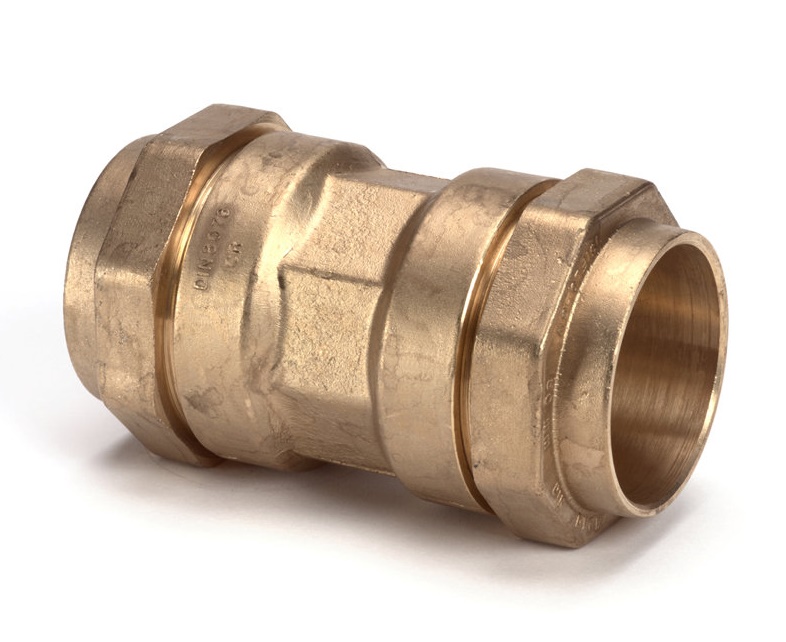 Isiflo messing PE knelkoppeling recht Kiwa/Gastec (met ombouwset)