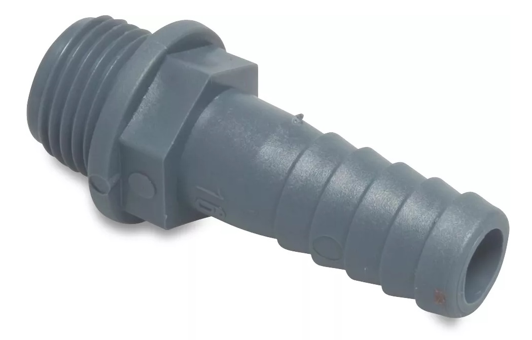 PP slangtule met buitendraad grijs