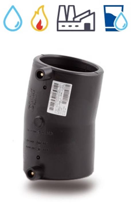 Elektrolas knie 11,25° PE100 SDR11, PN16 (Water & Gas)