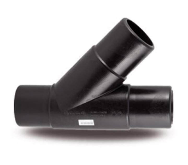 PE T-stuk 45° PE100 SDR17, PN10