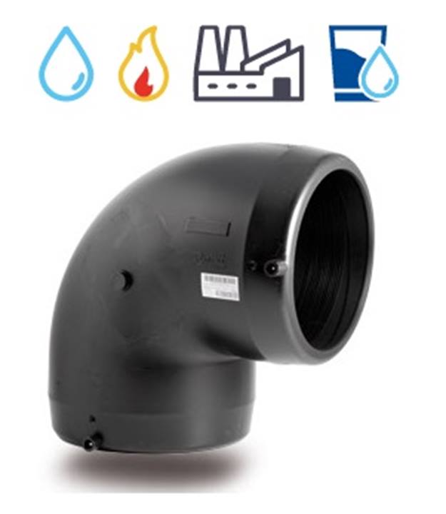 Elektrolas knie 90° PE100 SDR11, PN16 (Water & Gas)