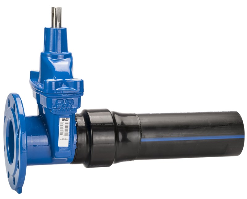 AVK schuifafsluiter 38/80 flens x PE 100 SDR11 laseinden PN10/16 water