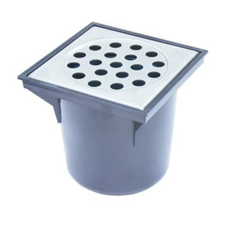 ABS vloerput 200x200mm RVS rooster OU 75mm