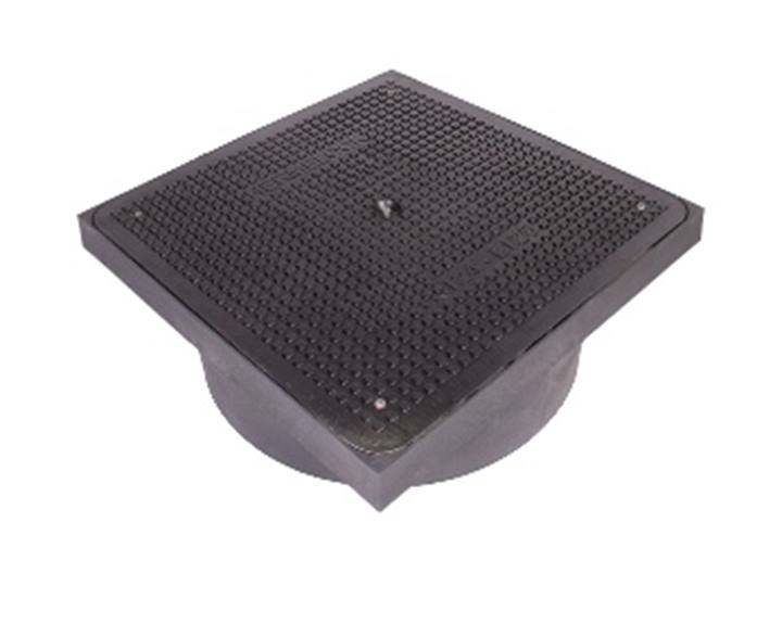 Deksel met inlegrand materiaal composiet met schacht klasse B. 125 kN