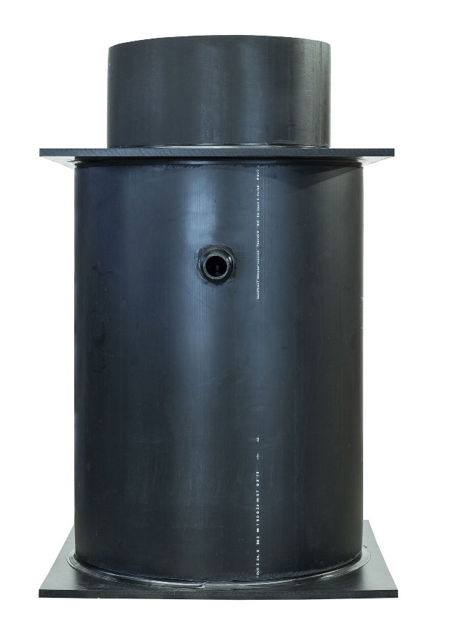 Pompput H2Q HDPE 800mm H=1400mm met bodemplaat 1000mm, schacht verjongd 630mm, excl. pomp