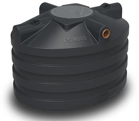 Septic/regenwater tank PE 4000 liter, ondergronds model