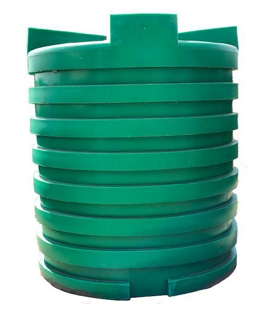 LDPE opslagtank verticaal groen 5000L rond model
bovengronds