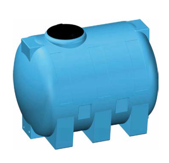 LDPE opslagtank type C horizontaal bovengronds