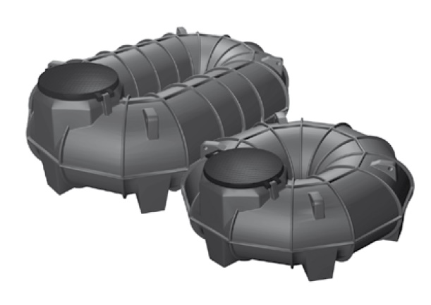 LDPE opslagtank type CI horizontaal verlaagd ondergronds