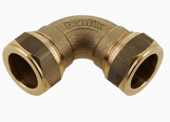 Bonfix messing knel bocht 90°