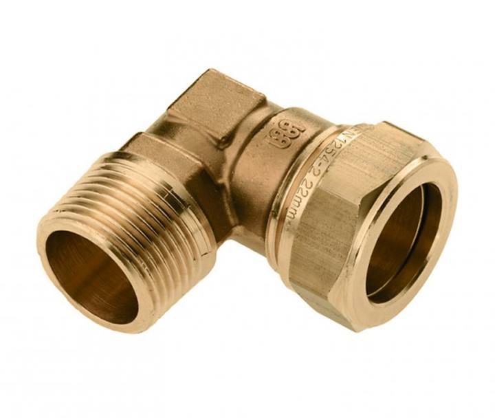 Bonfix messing knel puntknie 90° bu.dr.